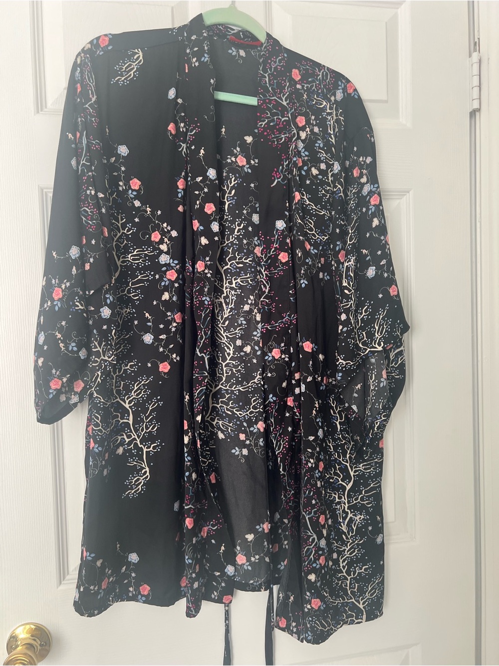 Women's Dark Blue Floral Night Robe